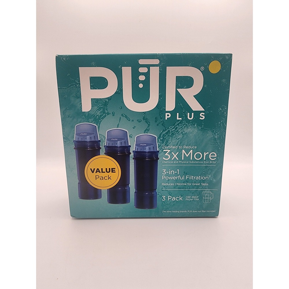 PUR PLUS 3-in-1 Powerful Filtration Pitcher Replacement Filter 3 Pack